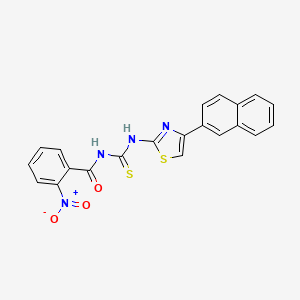 molecular formula C21H14N4O3S2 B5217441 N-({[4-(2-naphthyl)-1,3-thiazol-2-yl]amino}carbonothioyl)-2-nitrobenzamide 