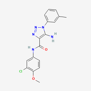 molecular formula C17H16ClN5O2 B5217451 5-amino-N-(3-chloro-4-methoxyphenyl)-1-(3-methylphenyl)-1H-1,2,3-triazole-4-carboxamide 
