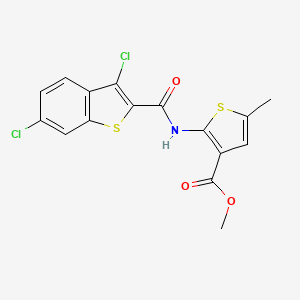 molecular formula C16H11Cl2NO3S2 B5217477 methyl 2-{[(3,6-dichloro-1-benzothien-2-yl)carbonyl]amino}-5-methyl-3-thiophenecarboxylate CAS No. 6131-30-2