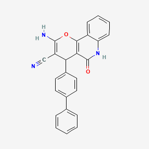 molecular formula C25H17N3O2 B5217495 2-amino-4-(4-biphenylyl)-5-oxo-5,6-dihydro-4H-pyrano[3,2-c]quinoline-3-carbonitrile 