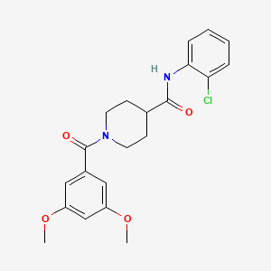 molecular formula C21H23ClN2O4 B5217511 N-(2-chlorophenyl)-1-(3,5-dimethoxybenzoyl)-4-piperidinecarboxamide 