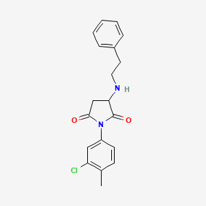 molecular formula C19H19ClN2O2 B5217517 1-(3-chloro-4-methylphenyl)-3-[(2-phenylethyl)amino]-2,5-pyrrolidinedione 
