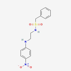 molecular formula C15H17N3O4S B5217546 N-{2-[(4-nitrophenyl)amino]ethyl}-1-phenylmethanesulfonamide 