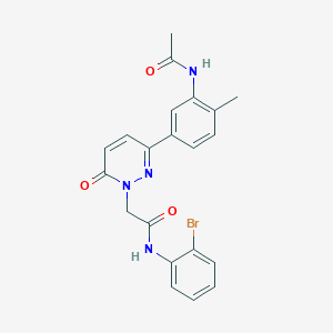 molecular formula C21H19BrN4O3 B5217557 2-[3-[3-(acetylamino)-4-methylphenyl]-6-oxo-1(6H)-pyridazinyl]-N-(2-bromophenyl)acetamide 