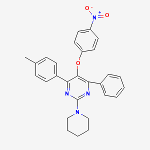 molecular formula C28H26N4O3 B5217559 4-(4-methylphenyl)-5-(4-nitrophenoxy)-6-phenyl-2-(1-piperidinyl)pyrimidine 