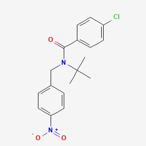molecular formula C18H19ClN2O3 B5217563 N-(tert-butyl)-4-chloro-N-(4-nitrobenzyl)benzamide 