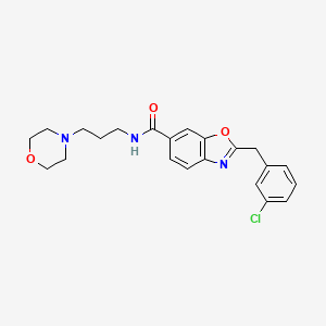 molecular formula C22H24ClN3O3 B5217571 2-(3-chlorobenzyl)-N-[3-(4-morpholinyl)propyl]-1,3-benzoxazole-6-carboxamide 