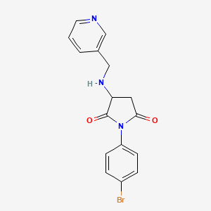 molecular formula C16H14BrN3O2 B5217582 1-(4-bromophenyl)-3-[(3-pyridinylmethyl)amino]-2,5-pyrrolidinedione 
