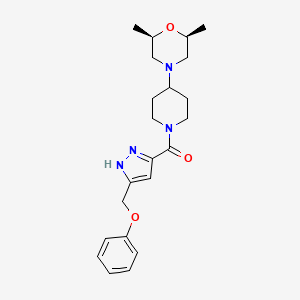 molecular formula C22H30N4O3 B5217590 (2R*,6S*)-2,6-dimethyl-4-(1-{[5-(phenoxymethyl)-1H-pyrazol-3-yl]carbonyl}-4-piperidinyl)morpholine 