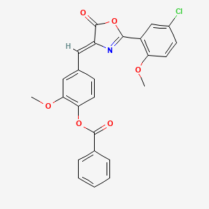 4-{[2-(5-chloro-2-methoxyphenyl)-5-oxo-1,3-oxazol-4(5H)-ylidene]methyl}-2-methoxyphenyl benzoate
