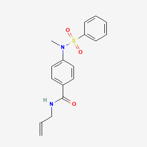 molecular formula C17H18N2O3S B5217605 N-allyl-4-[methyl(phenylsulfonyl)amino]benzamide 