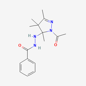 molecular formula C16H22N4O2 B5217613 N'-(1-acetyl-3,4,4,5-tetramethyl-4,5-dihydro-1H-pyrazol-5-yl)benzohydrazide 