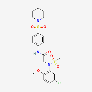 molecular formula C21H26ClN3O6S2 B5217620 N~2~-(5-chloro-2-methoxyphenyl)-N~2~-(methylsulfonyl)-N~1~-[4-(1-piperidinylsulfonyl)phenyl]glycinamide 
