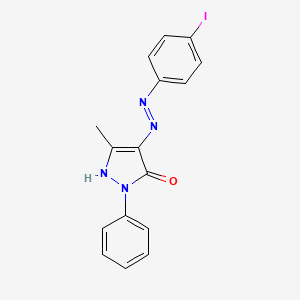 molecular formula C16H13IN4O B5217621 3-methyl-1-phenyl-1H-pyrazole-4,5-dione 4-[(4-iodophenyl)hydrazone] 