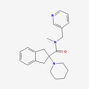 molecular formula C22H27N3O B5217673 N-methyl-2-(1-piperidinyl)-N-(3-pyridinylmethyl)-2-indanecarboxamide 