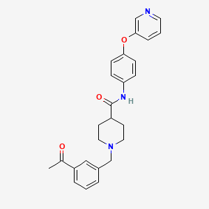 molecular formula C26H27N3O3 B5217676 1-(3-acetylbenzyl)-N-[4-(3-pyridinyloxy)phenyl]-4-piperidinecarboxamide 