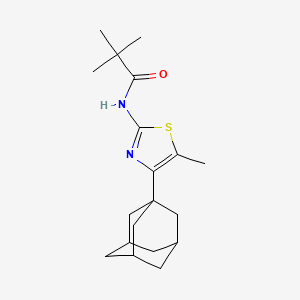 molecular formula C19H28N2OS B5217693 N-[4-(1-adamantyl)-5-methyl-1,3-thiazol-2-yl]-2,2-dimethylpropanamide 