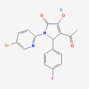 molecular formula C17H12BrFN2O3 B5217697 4-acetyl-1-(5-bromo-2-pyridinyl)-5-(4-fluorophenyl)-3-hydroxy-1,5-dihydro-2H-pyrrol-2-one 