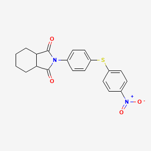 molecular formula C20H18N2O4S B5217719 2-{4-[(4-nitrophenyl)thio]phenyl}hexahydro-1H-isoindole-1,3(2H)-dione 