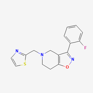 molecular formula C16H14FN3OS B5217721 3-(2-fluorophenyl)-5-(1,3-thiazol-2-ylmethyl)-4,5,6,7-tetrahydroisoxazolo[4,5-c]pyridine 