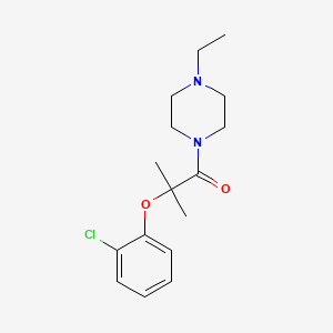 molecular formula C16H23ClN2O2 B5217750 1-[2-(2-chlorophenoxy)-2-methylpropanoyl]-4-ethylpiperazine CAS No. 959245-13-7