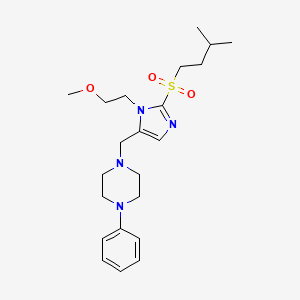 molecular formula C22H34N4O3S B5217784 1-({1-(2-methoxyethyl)-2-[(3-methylbutyl)sulfonyl]-1H-imidazol-5-yl}methyl)-4-phenylpiperazine 