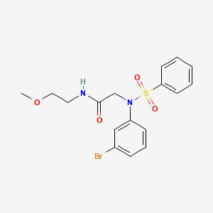 molecular formula C17H19BrN2O4S B5217785 N~2~-(3-bromophenyl)-N~1~-(2-methoxyethyl)-N~2~-(phenylsulfonyl)glycinamide 