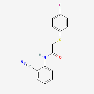 molecular formula C15H11FN2OS B5217792 N-(2-cyanophenyl)-2-[(4-fluorophenyl)thio]acetamide 