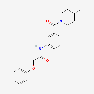 molecular formula C21H24N2O3 B5217842 N-{3-[(4-methyl-1-piperidinyl)carbonyl]phenyl}-2-phenoxyacetamide 