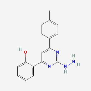 molecular formula C17H16N4O B5217848 2-[2-hydrazino-6-(4-methylphenyl)-4-pyrimidinyl]phenol 