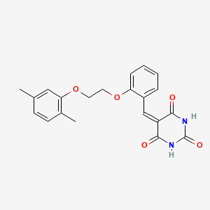 molecular formula C21H20N2O5 B5217858 5-{2-[2-(2,5-dimethylphenoxy)ethoxy]benzylidene}-2,4,6(1H,3H,5H)-pyrimidinetrione 