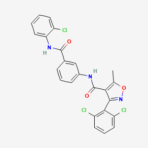 molecular formula C24H16Cl3N3O3 B5217869 N-(3-{[(2-chlorophenyl)amino]carbonyl}phenyl)-3-(2,6-dichlorophenyl)-5-methyl-4-isoxazolecarboxamide 