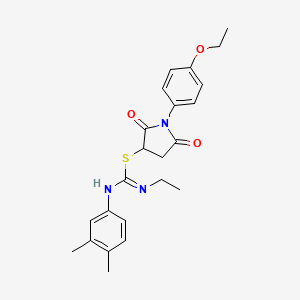 molecular formula C23H27N3O3S B5217874 1-(4-ethoxyphenyl)-2,5-dioxo-3-pyrrolidinyl N'-(3,4-dimethylphenyl)-N-ethylimidothiocarbamate 