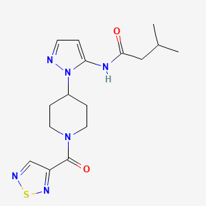 molecular formula C16H22N6O2S B5217898 3-methyl-N-{1-[1-(1,2,5-thiadiazol-3-ylcarbonyl)-4-piperidinyl]-1H-pyrazol-5-yl}butanamide 