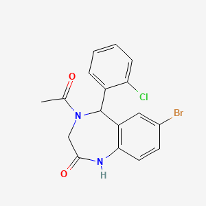 molecular formula C17H14BrClN2O2 B5217901 4-acetyl-7-bromo-5-(2-chlorophenyl)-1,3,4,5-tetrahydro-2H-1,4-benzodiazepin-2-one 