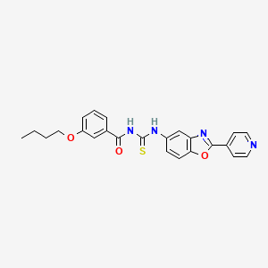 molecular formula C24H22N4O3S B5217927 3-butoxy-N-({[2-(4-pyridinyl)-1,3-benzoxazol-5-yl]amino}carbonothioyl)benzamide 