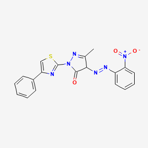 molecular formula C19H14N6O3S B5217933 5-methyl-4-[(2-nitrophenyl)diazenyl]-2-(4-phenyl-1,3-thiazol-2-yl)-2,4-dihydro-3H-pyrazol-3-one 