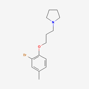 molecular formula C14H20BrNO B5217942 1-[3-(2-bromo-4-methylphenoxy)propyl]pyrrolidine 