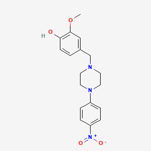 molecular formula C18H21N3O4 B5217943 2-methoxy-4-{[4-(4-nitrophenyl)-1-piperazinyl]methyl}phenol 