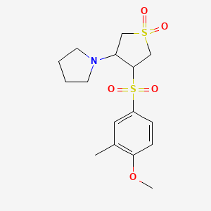molecular formula C16H23NO5S2 B5217951 1-{4-[(4-methoxy-3-methylphenyl)sulfonyl]-1,1-dioxidotetrahydro-3-thienyl}pyrrolidine 
