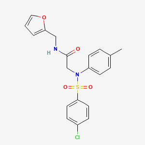 molecular formula C20H19ClN2O4S B5217968 N~2~-[(4-chlorophenyl)sulfonyl]-N~1~-(2-furylmethyl)-N~2~-(4-methylphenyl)glycinamide 