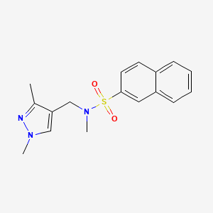 molecular formula C17H19N3O2S B5217981 N-[(1,3-dimethyl-1H-pyrazol-4-yl)methyl]-N-methyl-2-naphthalenesulfonamide 
