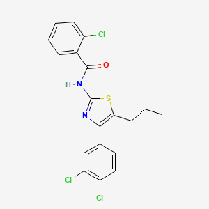 molecular formula C19H15Cl3N2OS B5217984 2-chloro-N-[4-(3,4-dichlorophenyl)-5-propyl-1,3-thiazol-2-yl]benzamide 