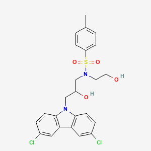molecular formula C24H24Cl2N2O4S B5218017 N-[3-(3,6-dichloro-9H-carbazol-9-yl)-2-hydroxypropyl]-N-(2-hydroxyethyl)-4-methylbenzenesulfonamide 