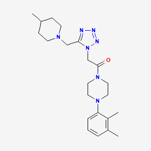 molecular formula C22H33N7O B5218020 1-(2,3-dimethylphenyl)-4-({5-[(4-methyl-1-piperidinyl)methyl]-1H-tetrazol-1-yl}acetyl)piperazine 