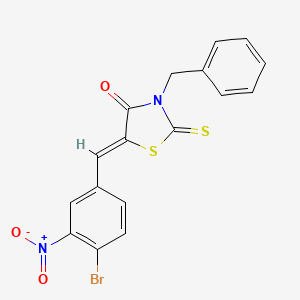 molecular formula C17H11BrN2O3S2 B5218022 3-benzyl-5-(4-bromo-3-nitrobenzylidene)-2-thioxo-1,3-thiazolidin-4-one 