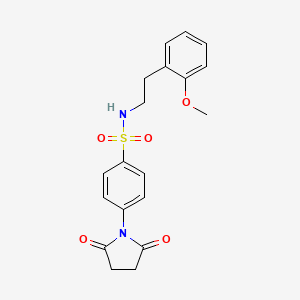 molecular formula C19H20N2O5S B5218037 4-(2,5-dioxo-1-pyrrolidinyl)-N-[2-(2-methoxyphenyl)ethyl]benzenesulfonamide 