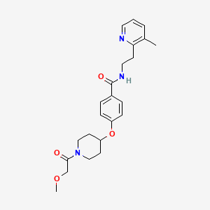 molecular formula C23H29N3O4 B5218056 4-{[1-(methoxyacetyl)-4-piperidinyl]oxy}-N-[2-(3-methyl-2-pyridinyl)ethyl]benzamide 