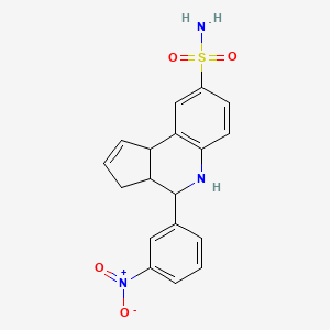 molecular formula C18H17N3O4S B5218061 4-(3-nitrophenyl)-3a,4,5,9b-tetrahydro-3H-cyclopenta[c]quinoline-8-sulfonamide 