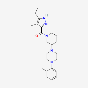 molecular formula C23H33N5O B5218070 1-{1-[(3-ethyl-4-methyl-1H-pyrazol-5-yl)carbonyl]-3-piperidinyl}-4-(2-methylphenyl)piperazine 